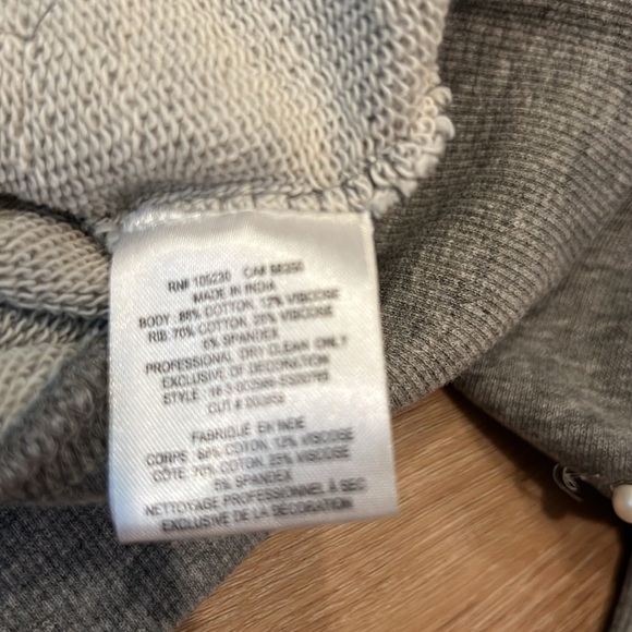 Joie Jesiah Embellished Faux Pearl Pullover Sweatshirt Size - Large - Picture 6 of 11